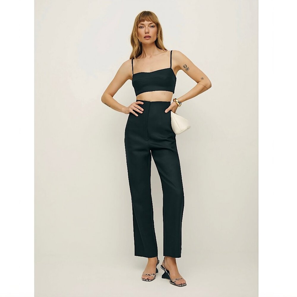 Reformation Colton Linen Pant - Black Size 6 NWT